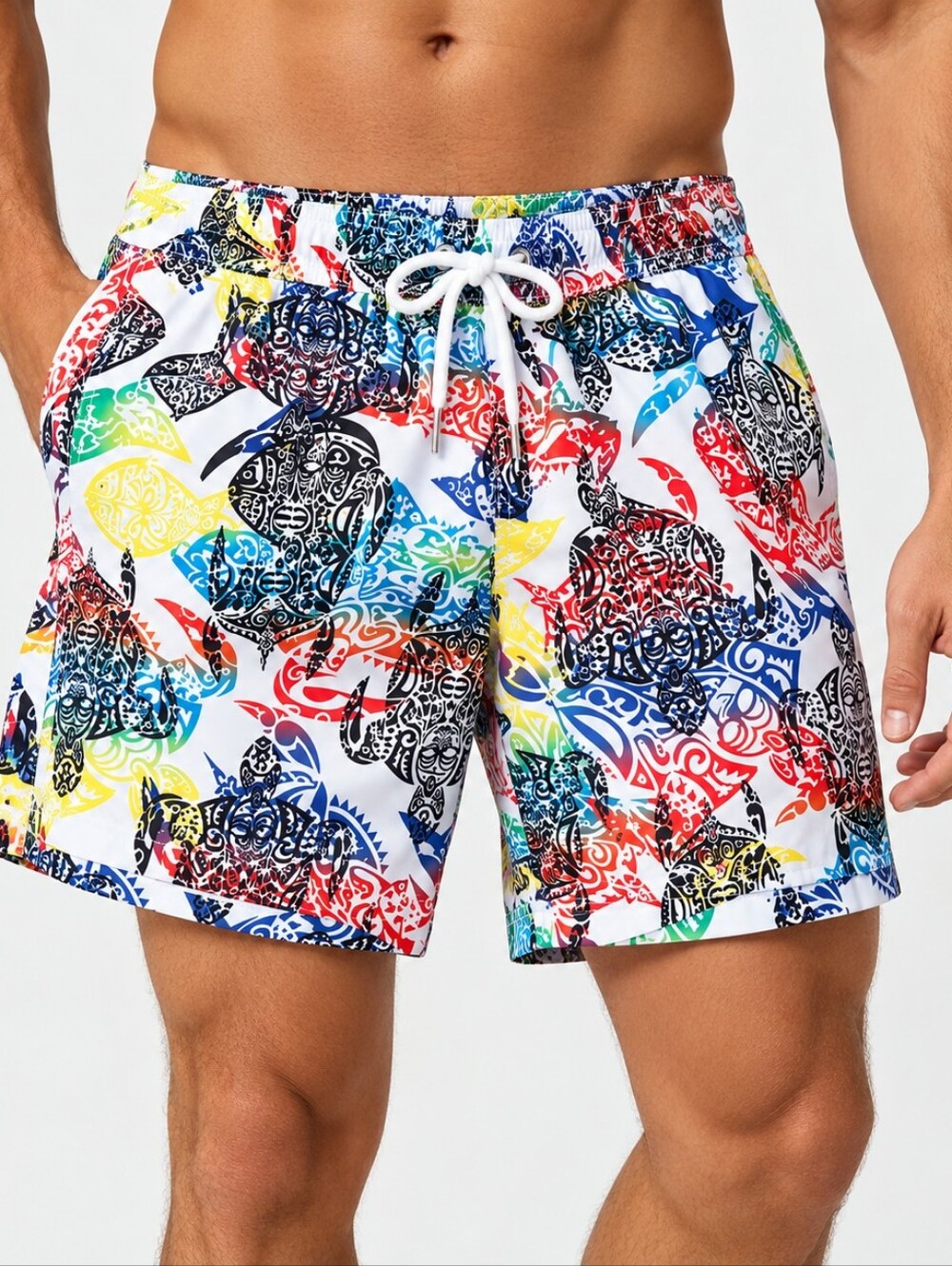 Bugatchi Uomo Men’s Swim Trunks M Fish Print Multicolor NWOT.